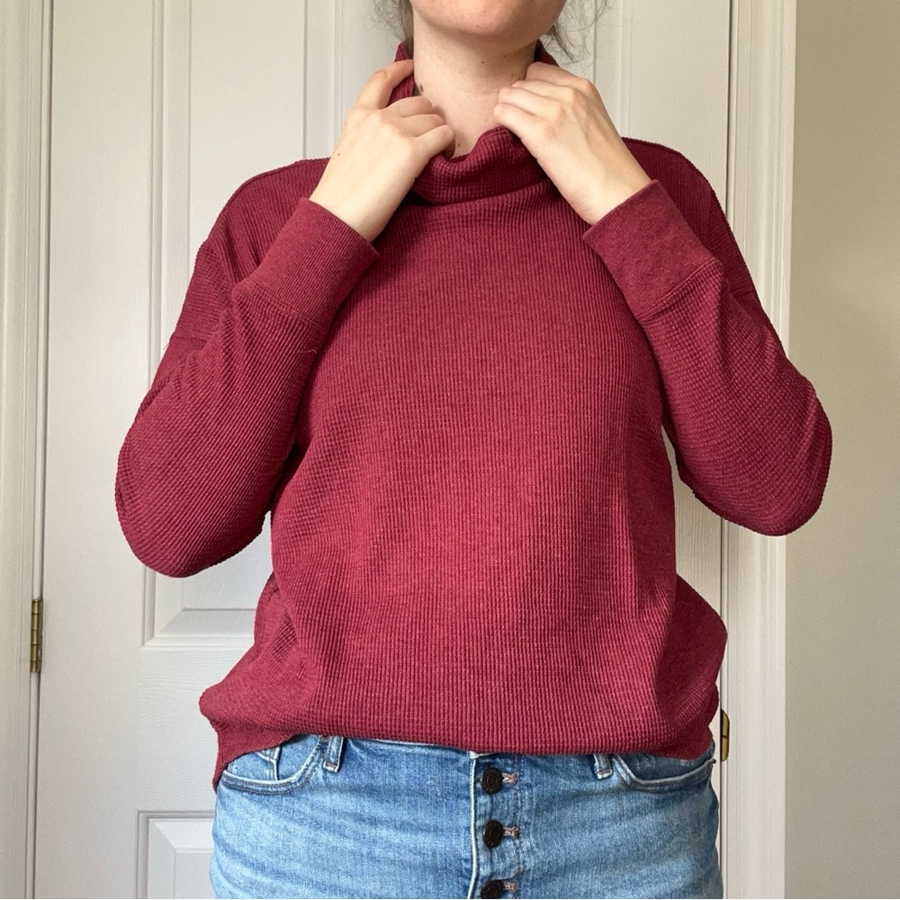Eddie Bauer Waffle Knit Cowl Sweater